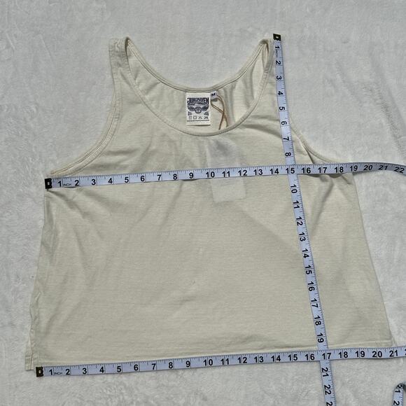 Jungmaven Cropped Tank Top Shirt Size Medium Hemp Cotton Washed White NWT - Picture 8 of 11